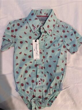 Sovereign Code Mint Shirt with Pink Watermelon Print